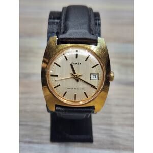 C695 men 1974 Vintage Timex Marlin Mechanical Manual Wind Tank Watch, Working